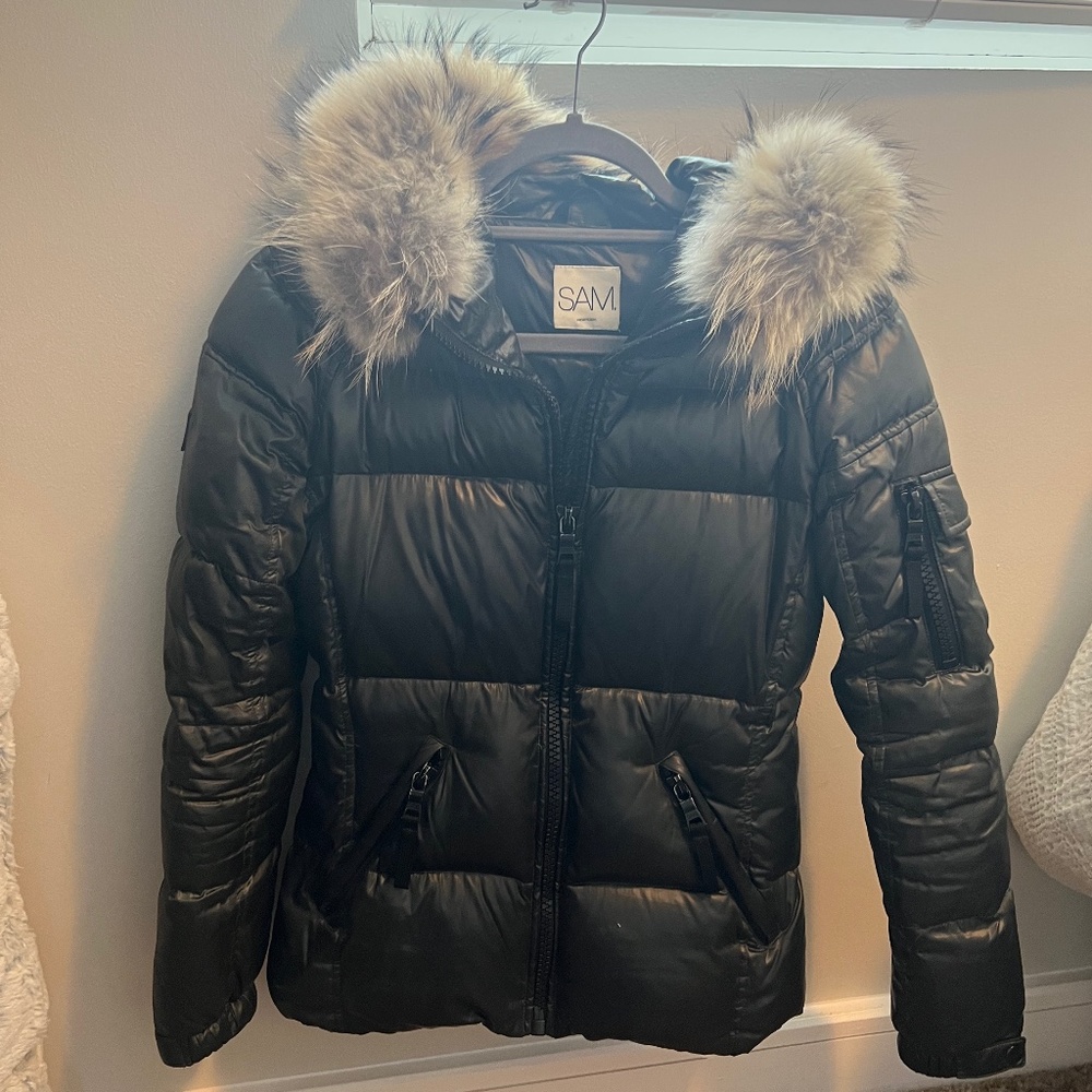 Army Green SAM Jacket with Fur Hood